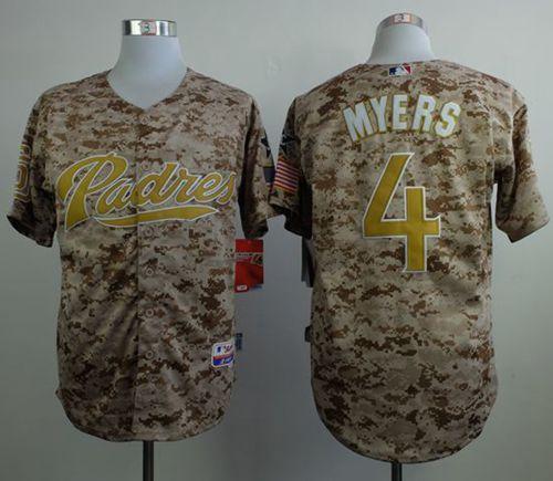 Padres #4 Wil Myers Camo Alternate 2 Cool Base Stitched MLB Jersey - Click Image to Close